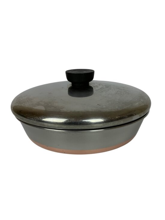 Revere Ware Copper Clad Stainless Steel 8 inch Skillet & Lid USA Vintage 1940s - Picture 5 of 10